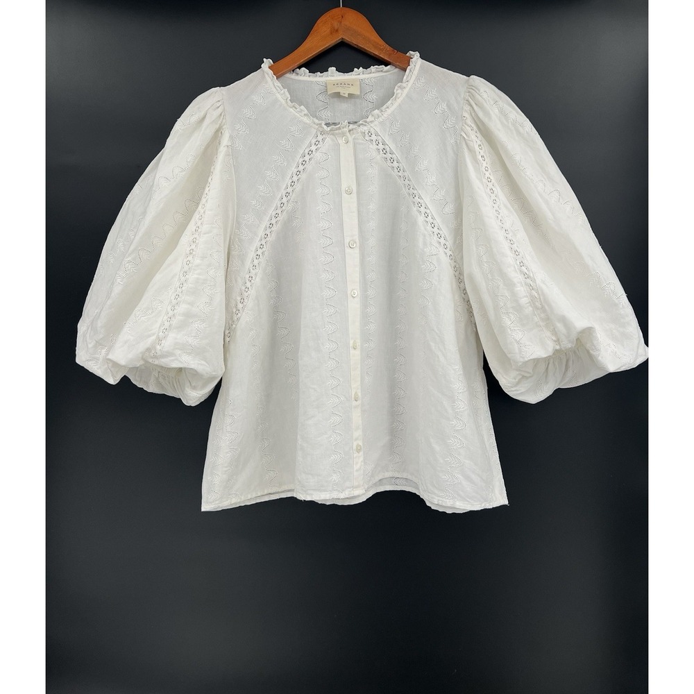 Sezane Anton Blouse - Ecru Size 46 / US 14